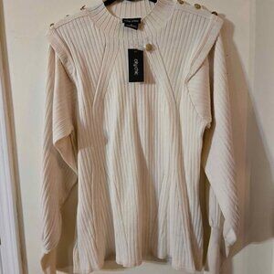 🆕NWT City Chic Cream Tunic Sweater Size Medium Long Sleeves